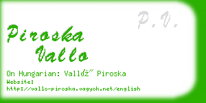 piroska vallo business card